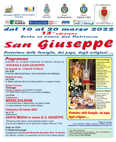 Locandina Festa San Giuseppe 2022