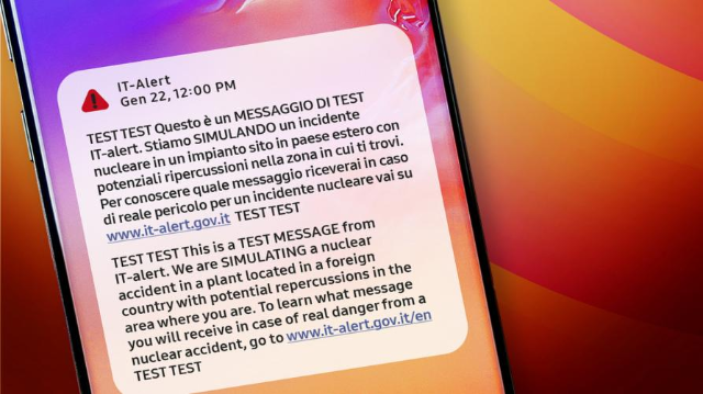 IT-Alert: lunedì 22 gennaio secondo test a Torino e provincia