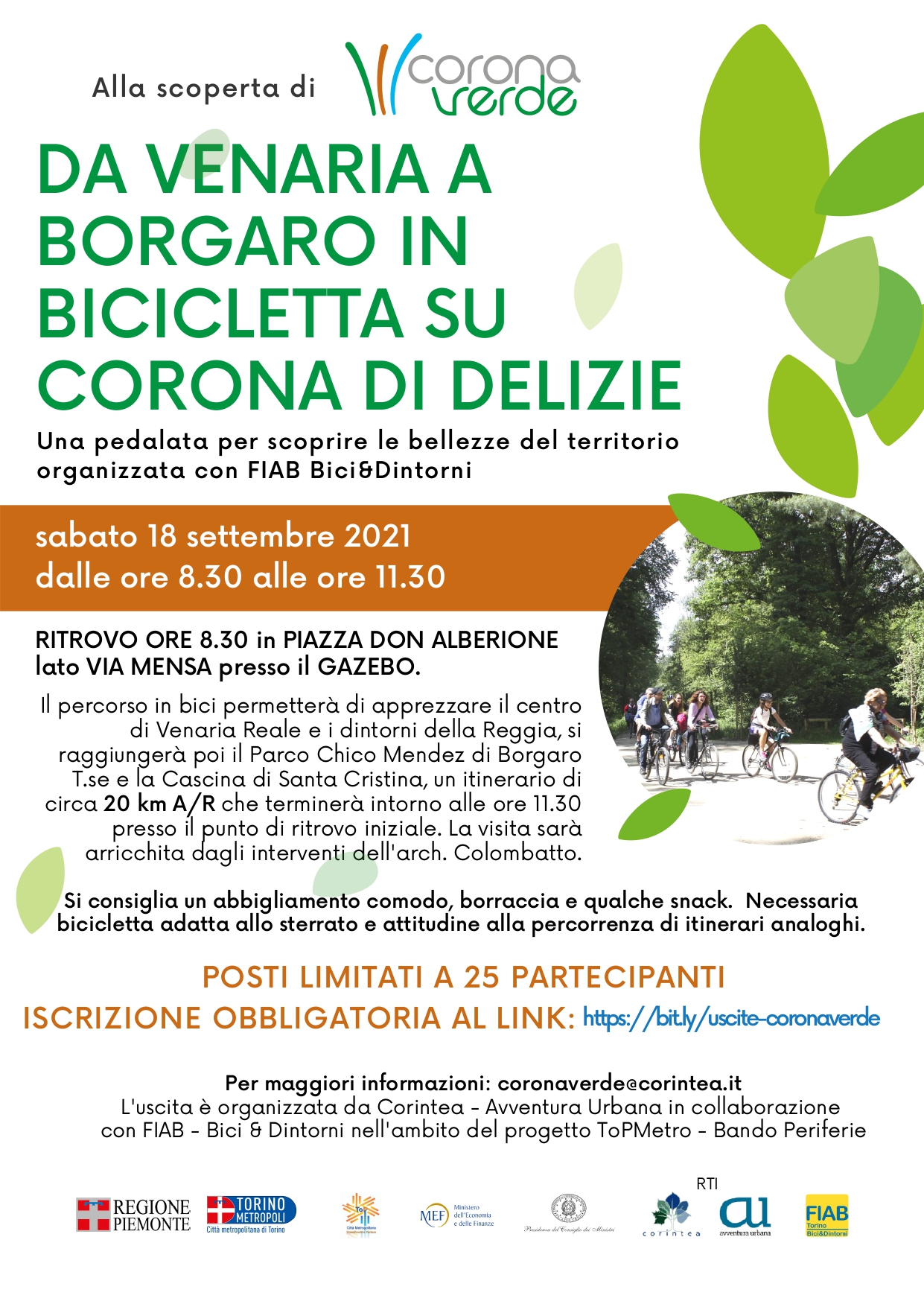 Alla scoperta di Corona Verde - sabato 18 settembre 2021 - dalle ore 8:30 alle ore 11:30