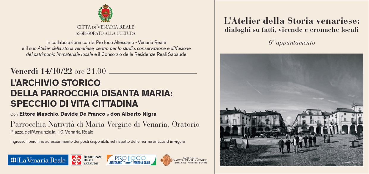 L'Atelier della Storia venariese - sesto incontro