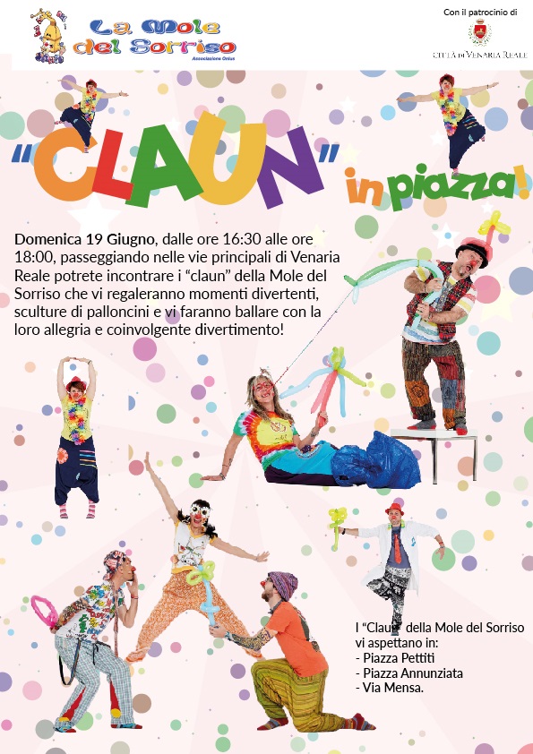 "CLAUN" in piazza con La Mole del Sorriso