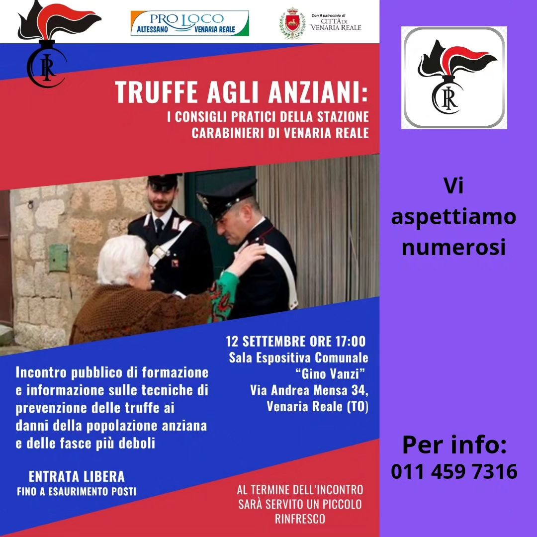 Truffe agli anziani: incontro formativo e informativo