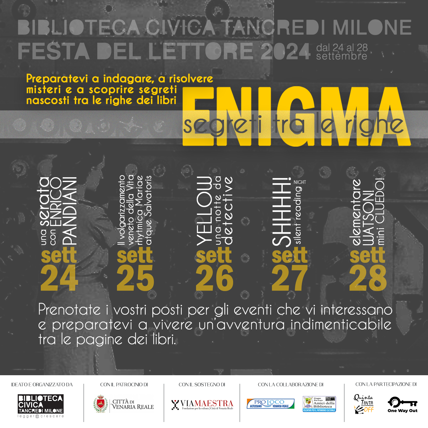 "Enigma - segreti tra le righe" per la Festa del Lettore