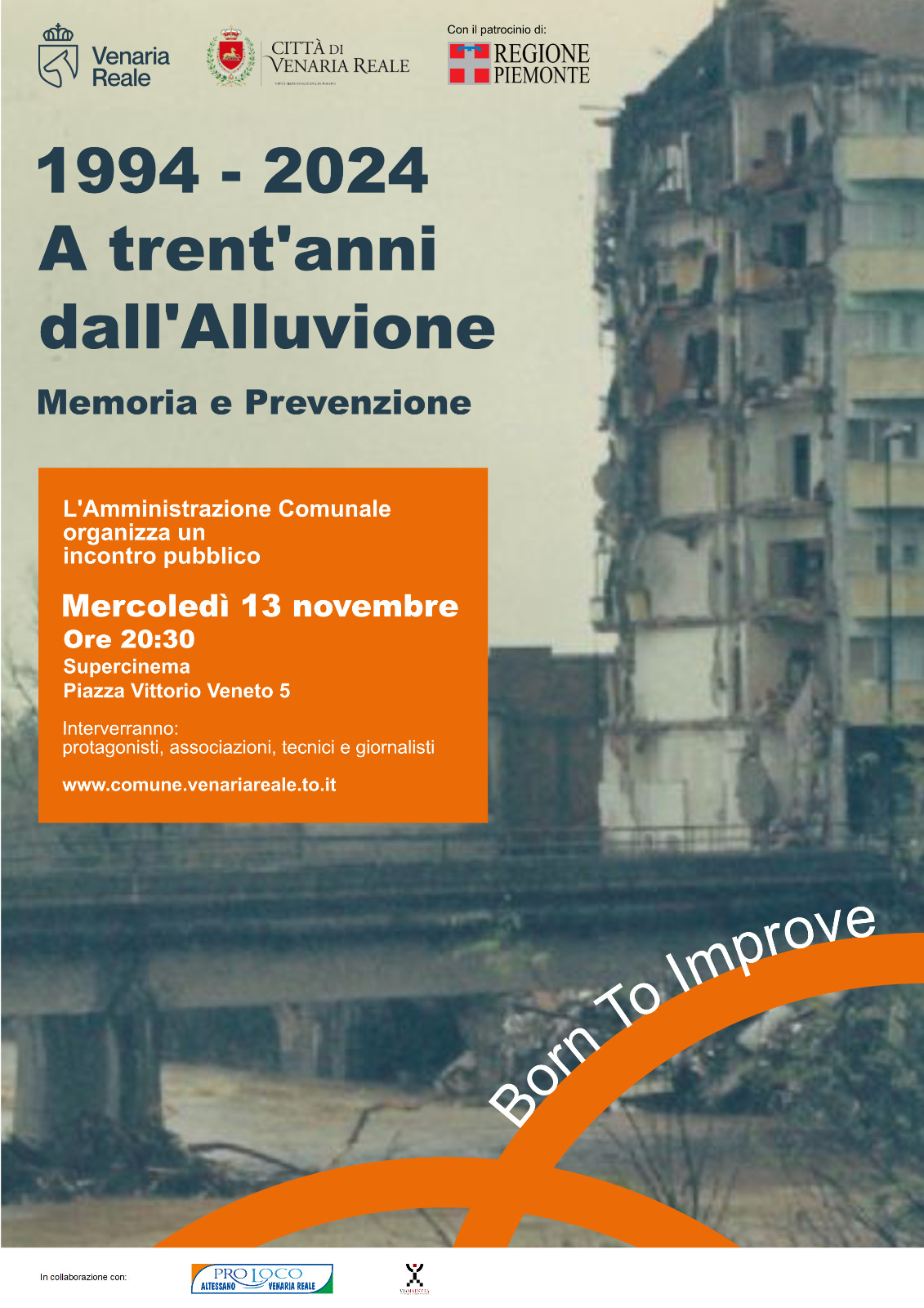 1994-2024: a trent’anni dall’Alluvione - Memoria e prevenzione. Mercoledì 13 novembre una serata di approfondimento al Supercinema